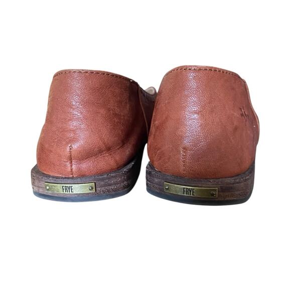 Frye Claire Ballet Flat Leather Cognac Cabrast color brown size 8.5 fits 9 - Picture 6 of 11